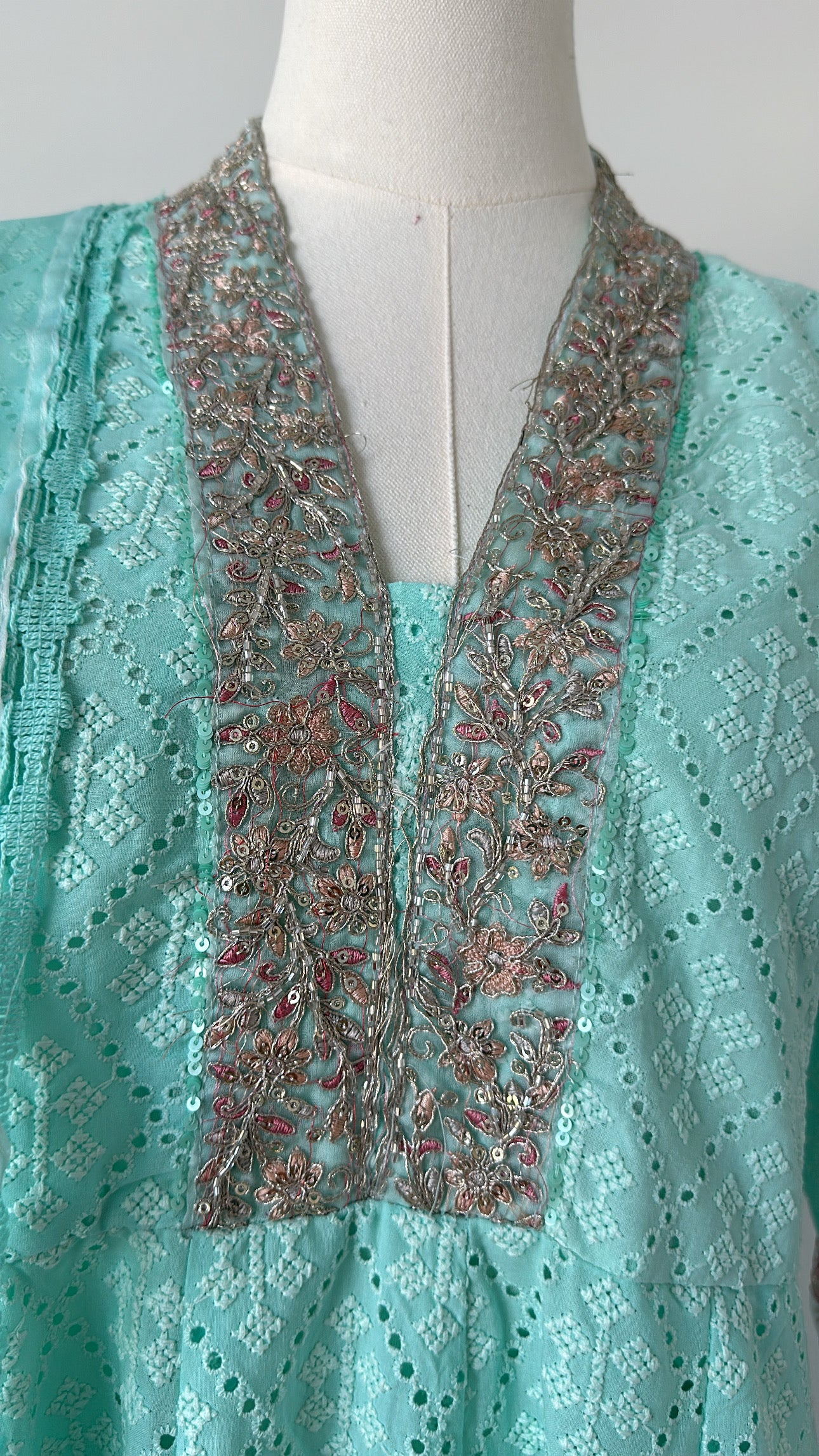 Sea-Green Shiffli Suit